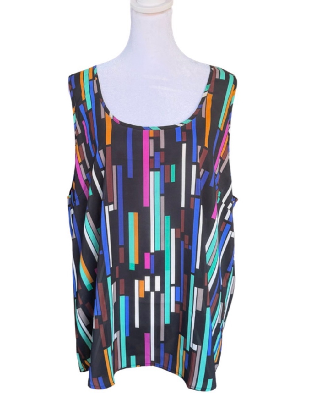American Rag Colorblock Geometric Sleeveless Blouse